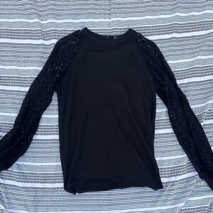 Long Sleeve Blouse with Lace Sleeves